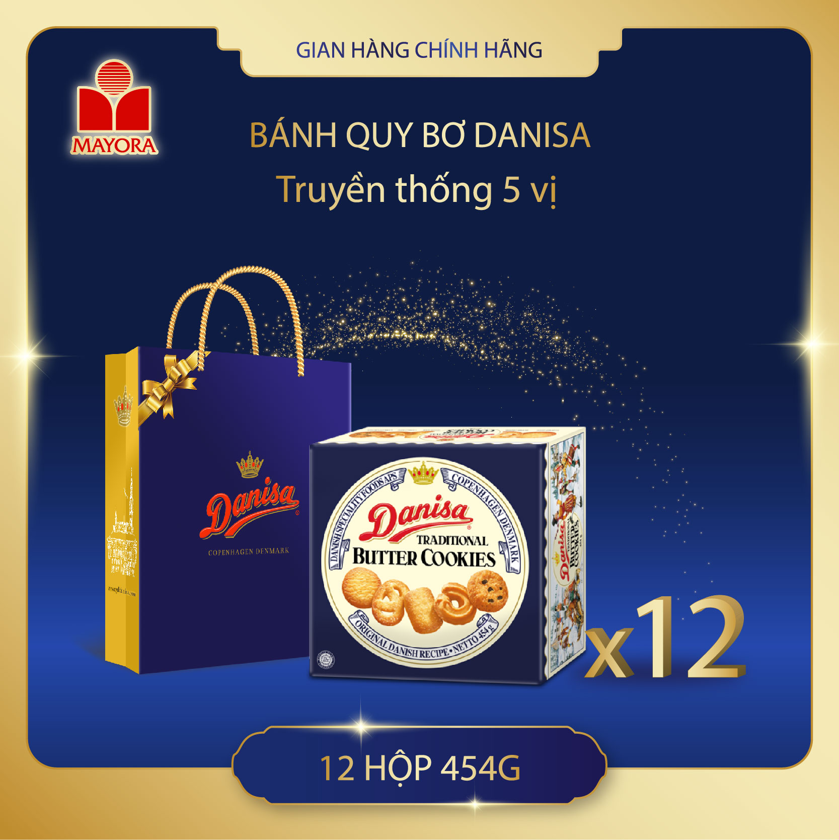 Combo 12 hộp bánh quy bơ danisa 454g