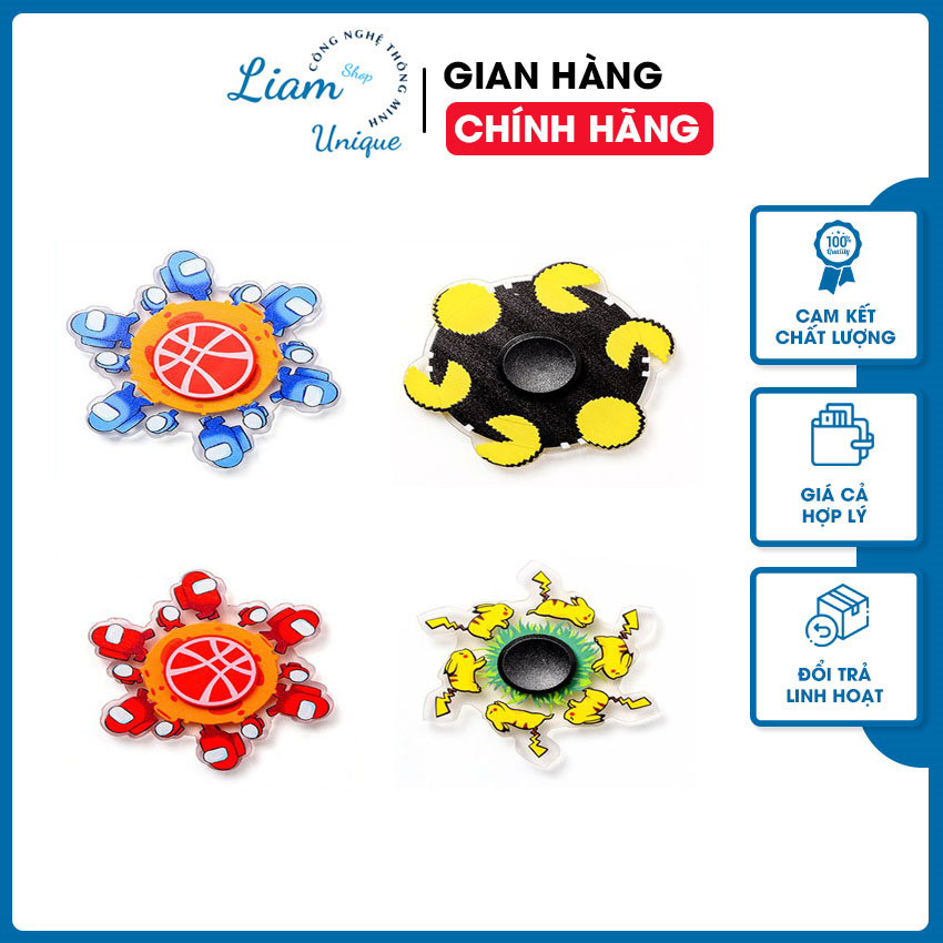 Con Quay Đồ Chơi Fidget Spinner Đầu Ngón Tay 3D Hoạt Hình LUS020 Sáng Tạo Giúp Giảm Căng Thẳng Vui Nhộn Nhân Vật Hoạt Hình Naruto, Sasuke, Jiraiya. Among Us, Pikachu, Pacman LIAM UNIQUE SHOP