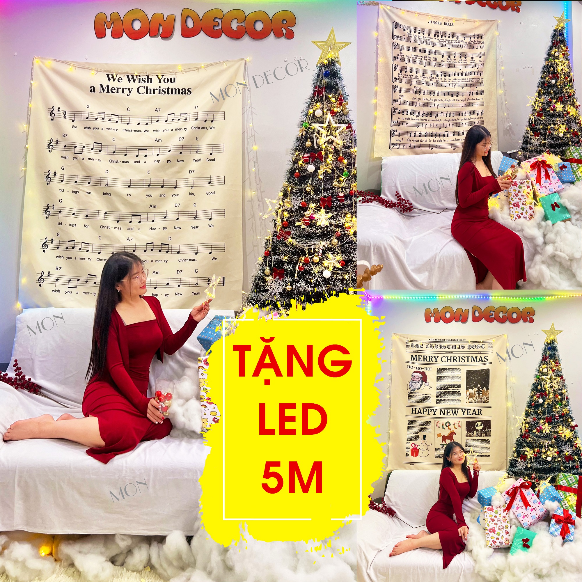 Phông nền trang trí Noel - Tranh vải trang trí Noel - Phông chụp ảnh Noel