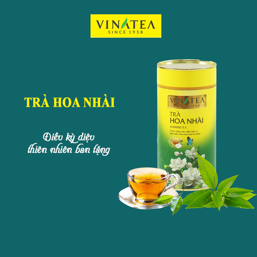 Trà hoa nhài Vinatea lon giấy 80g, đều được bọc gói cẩn thận, đảm bảo vệ sinh và luôn giữ được độ thơm ngon nguyên chất, có dạng hộp nhỏ gọn, đẹp mắt tiện lợi sử dụng trong gia đình