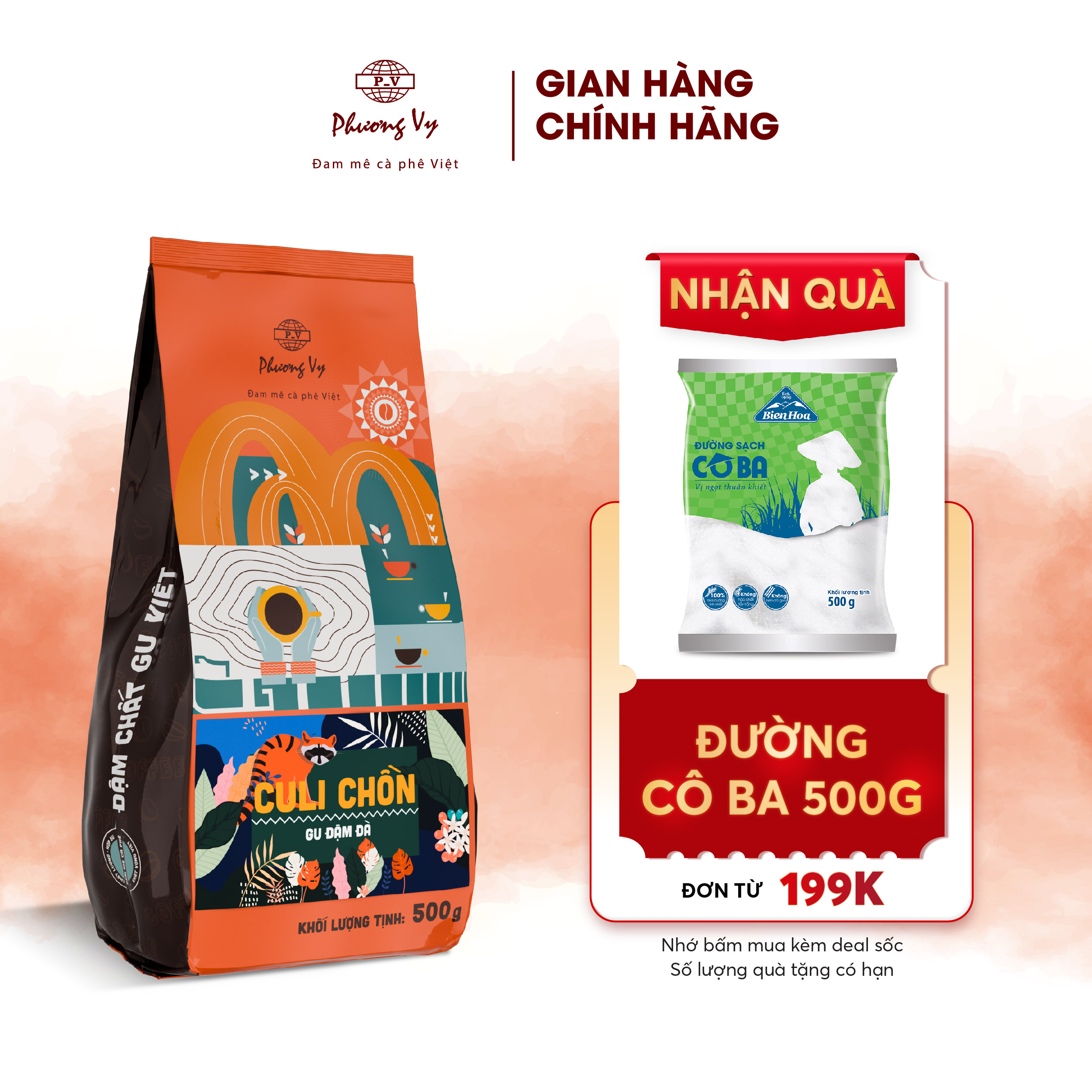 Cà Phê Truyền Thống Culi Chồn 500g thơm nồng, hậu vị đậm, dành cho pha phin, Phương Vy Coffee