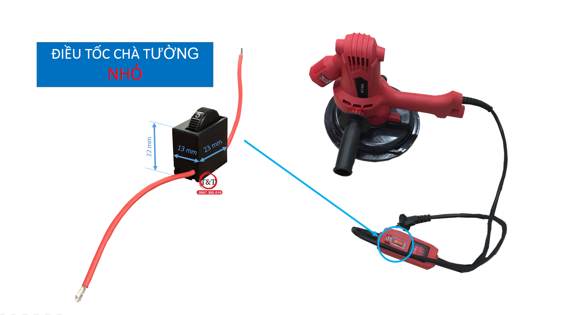 Điều tốc chà tường lớn và nhỏ , chỉnh tốc độ máy xả bê / chà tường, công tắc chà tường