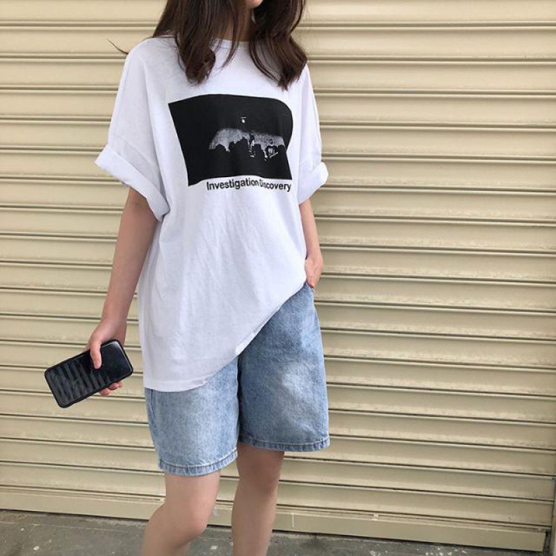 Quần short jean nữ ngố ống rộng quần đùi bò Ulzzang MSHA