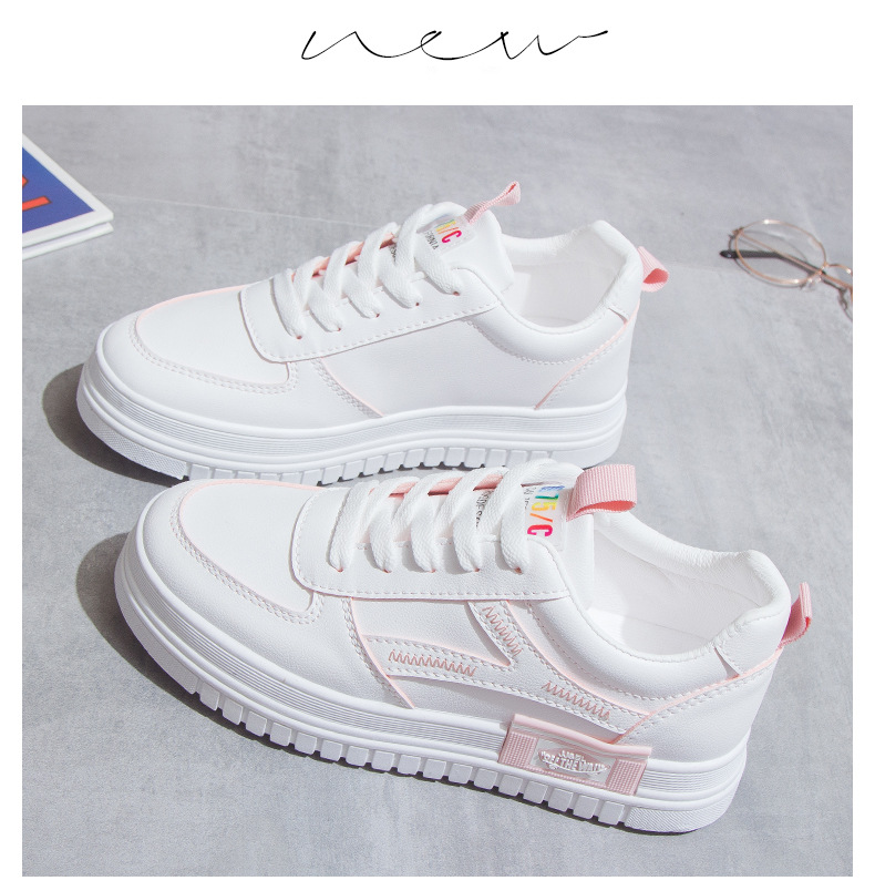 Giày nữ trắng thể thao, giày nữ đẹp 2020 đế bằng 015