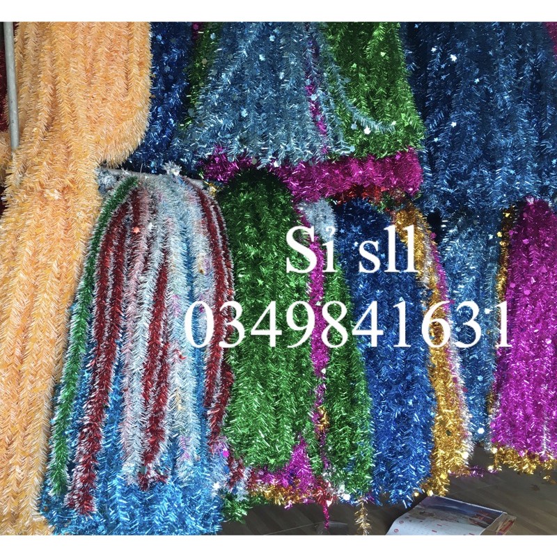 Combo sỉ 100 dây kim tuyến các màu dày đẹp dài 1,5m trang trí tết, noel