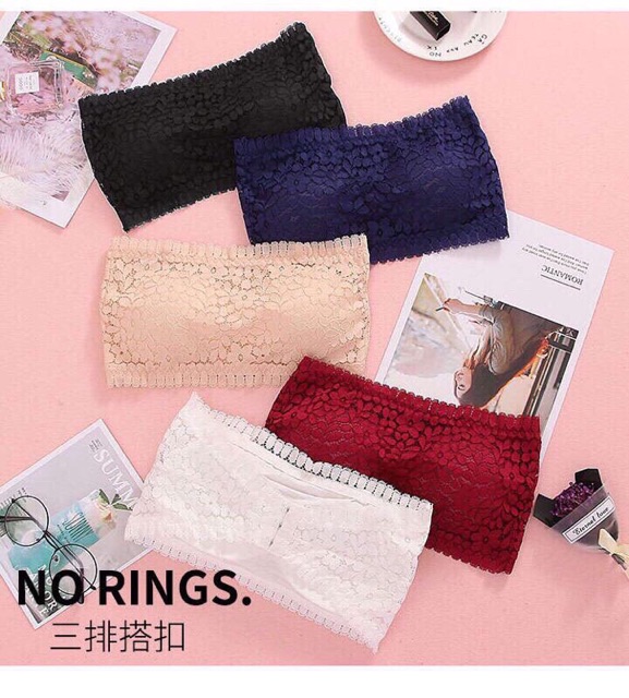Áo Ngực Ống-Phối Ren Quyến Rủ -Áo Bra Ren Không Dây , Bra Cúp Ngực