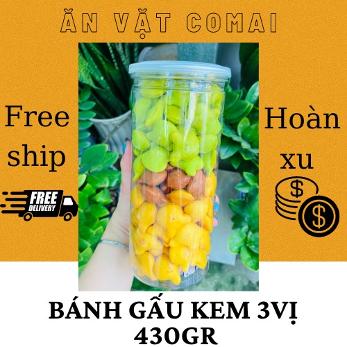 Bánh gấu kem mix 3 vị hũ pet 430gram