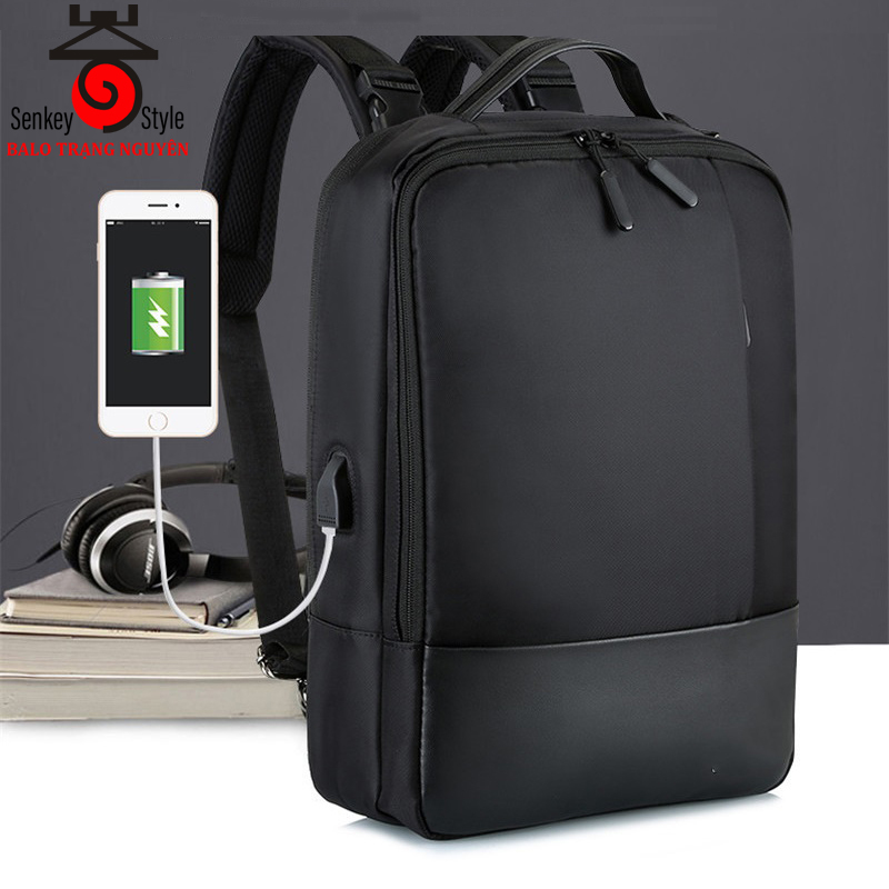 Balo Nam Cao Cấp Senkey Đa Chức Năng, Balo Đựng Máy Tính Laptop, Cặp học sinh đi học Chống Nước, Chống Xước Mới 2022 - Ba lô đi học Tặng kèm cáp sạc USB, Có quai xách bên hông độc đáo - BL144