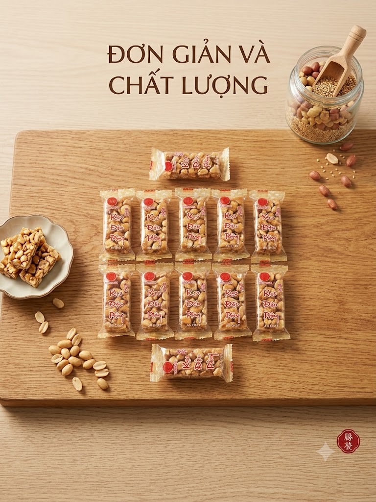 Kẹo đậu phông - Keo lạc Thắng Phát 1KG - Bánh kẹo đồ ăn vặt thơm ngon