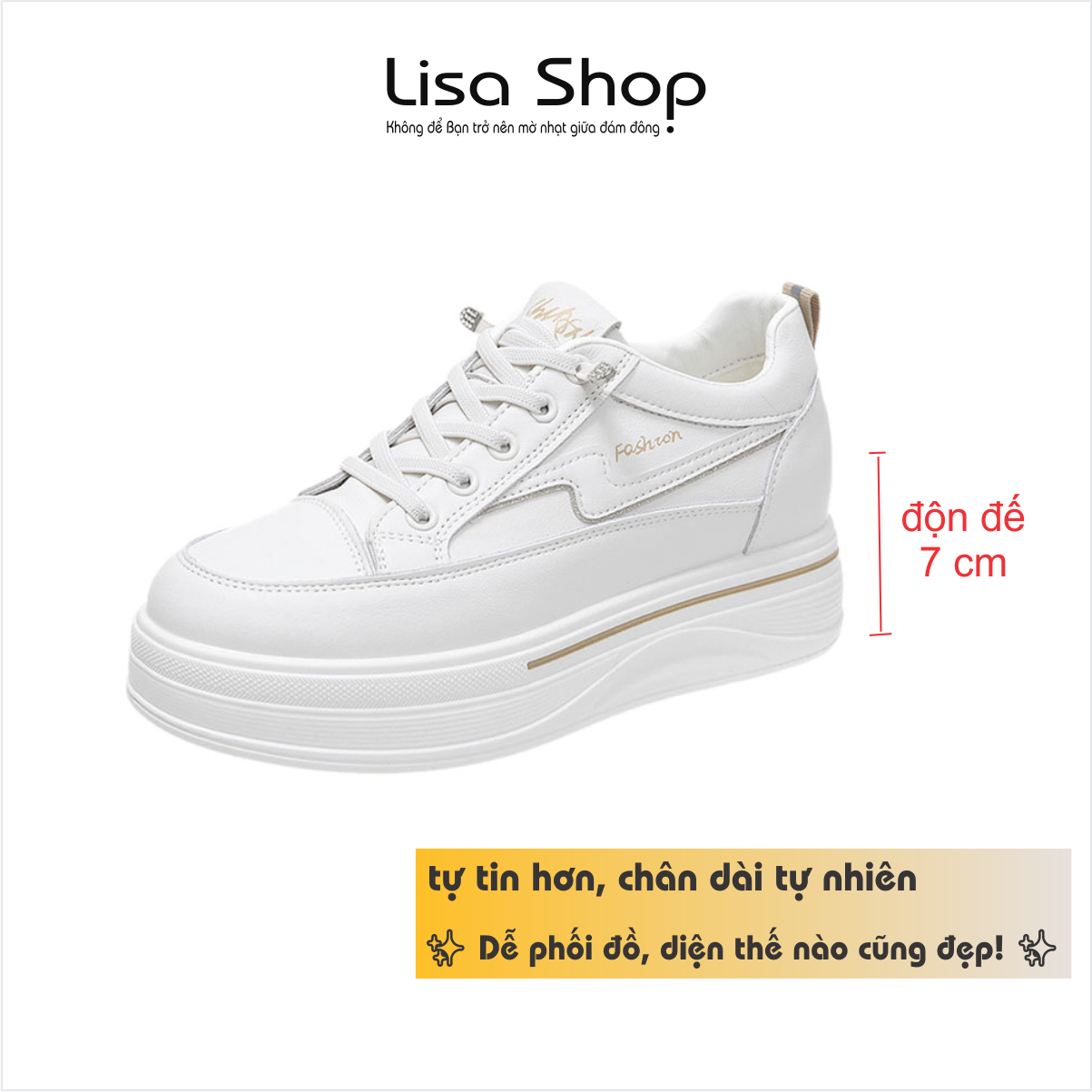  Giày Thể Thao Nữ Đế Cao Độn Đế 7cm Lisa Giày Lười Không Cần Buộc Dây Tôn Dáng Da Cao Cấp M45 