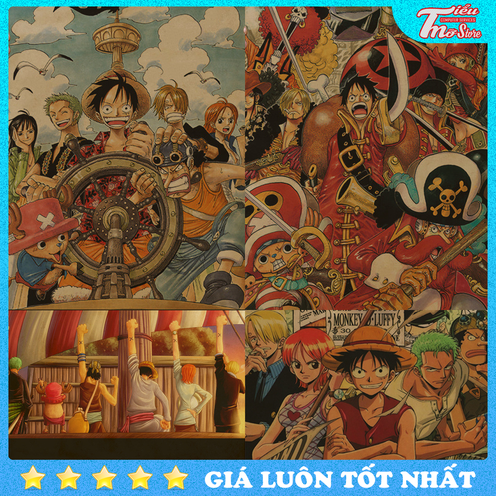 Poster One Piece băng mũ rơm Luffy - Poster One Piece Dán Tường, Truy nã One Piece