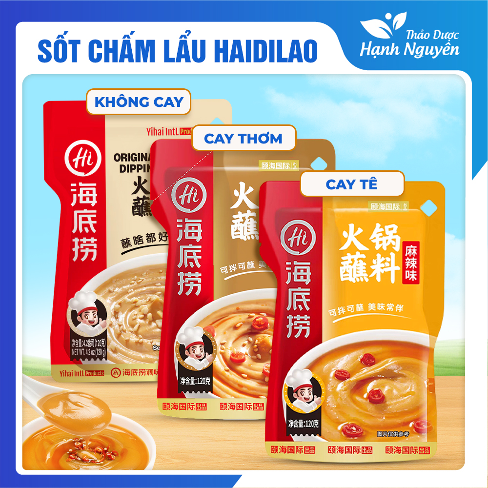 Sốt chấm lẩu Haidilao cay thơm gói 120g, sốt lẩu, cốt gia vị lẩu Tứ Xuyên, thơm ngon, chuẩn vị