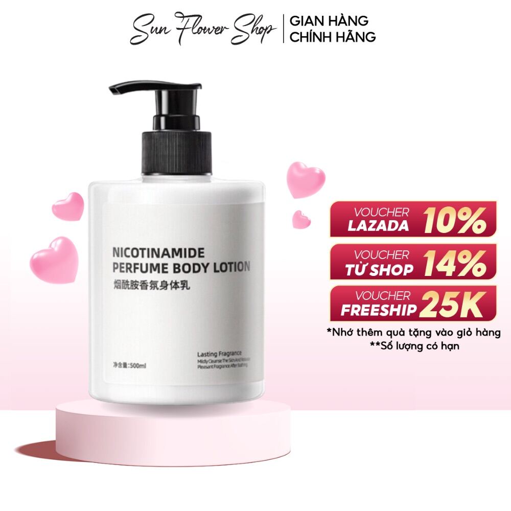 Sữa dưỡng thể dưỡng ẩm làm trắng niacinamide - unisex 500ml