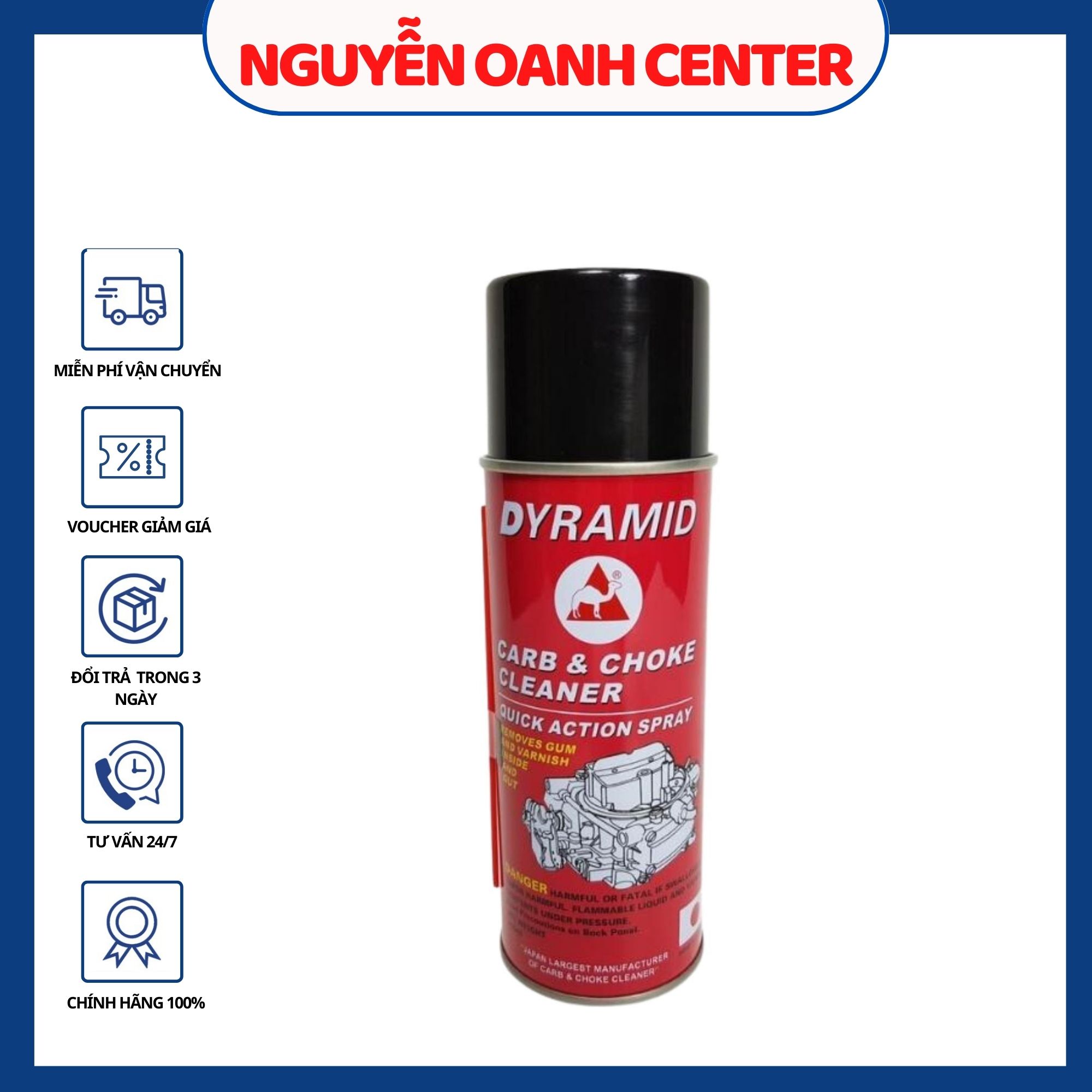 Chai Xịt chế hòa khí , Bình xăng con ,vệ sinh kim phun, DYRAMID 450ml