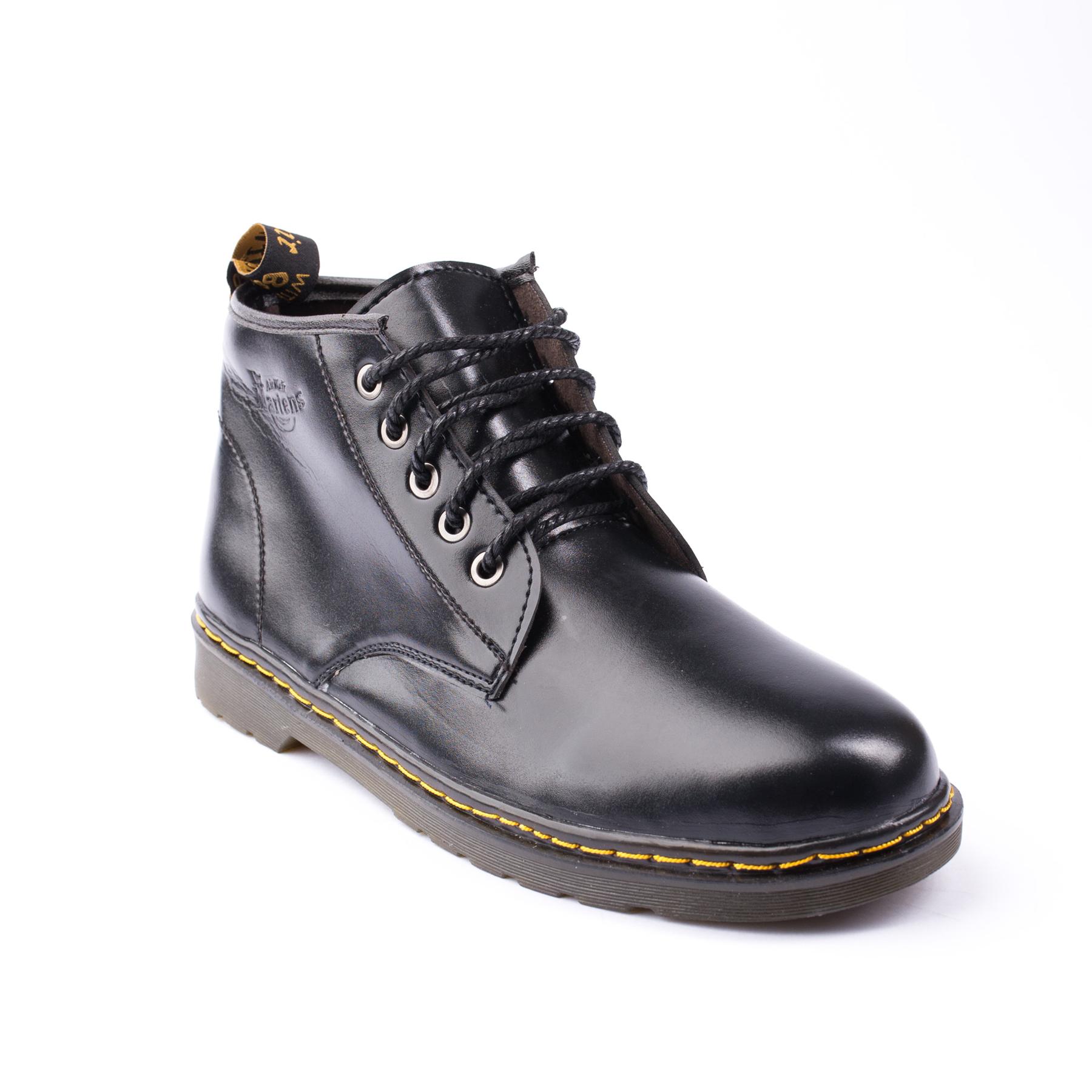 Thanh lý  Giày Boot Nam Cổ Lửng Đế Khâu Da Trơn Màu Đen- M354