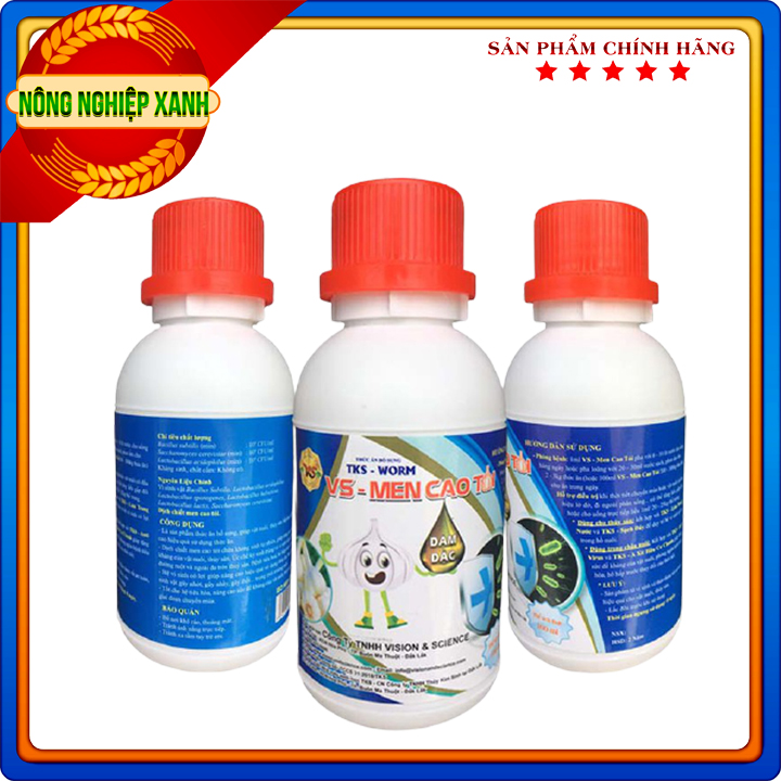 Chế phẩm men vi sinh-men cao tỏi - đậm đặc: dùng cho chăn nuôi và thủy sản - chai 100ml