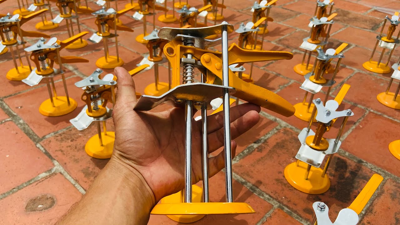 Combo 10 kích kê gạch chân tường - con đội kê gạch ốp tường 3 trụ tải trọng 100kg