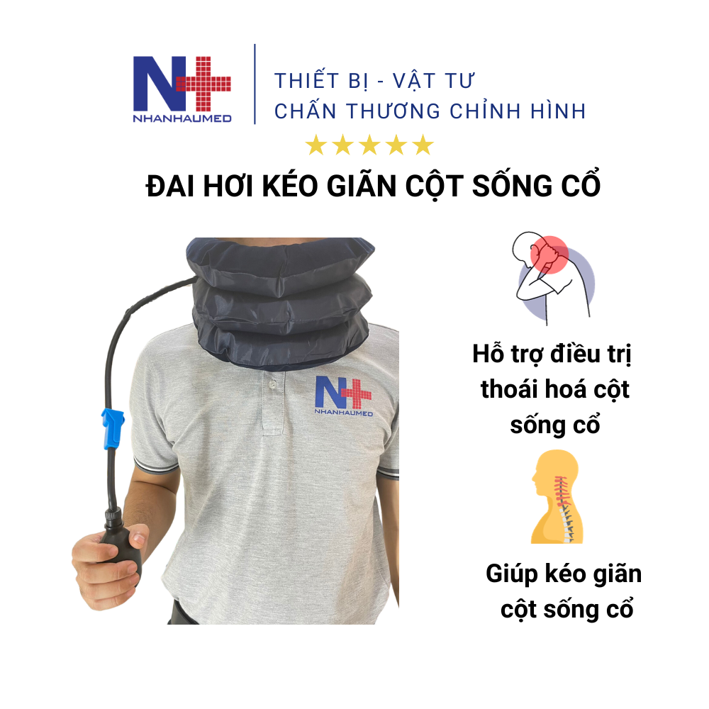 Đai kéo giãn đốt sống cổ cho người thoát vị đĩa đệm cổ, đai kéo giãn cột sống cổ, cổ hơi