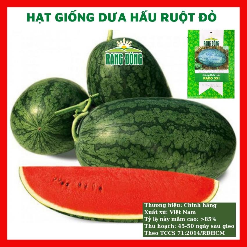 Hạt giống dưa hấu ruột đỏ giòn ngọt - rau củ quả trồng chậu, sân vườn ban công tỉ lệ nảy mầm cao 10 hạt RADO 331