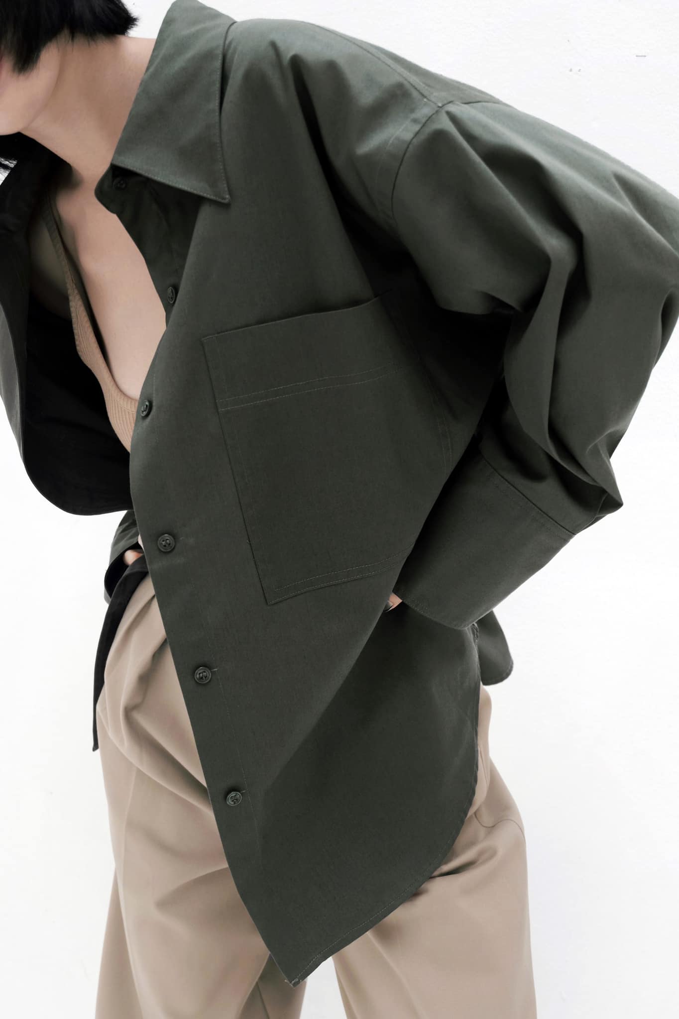 /ou'ba:d/ - áo sơmi rêu dài tay form rộng oversize basic nam nữ, chất vải mềm mại s/m