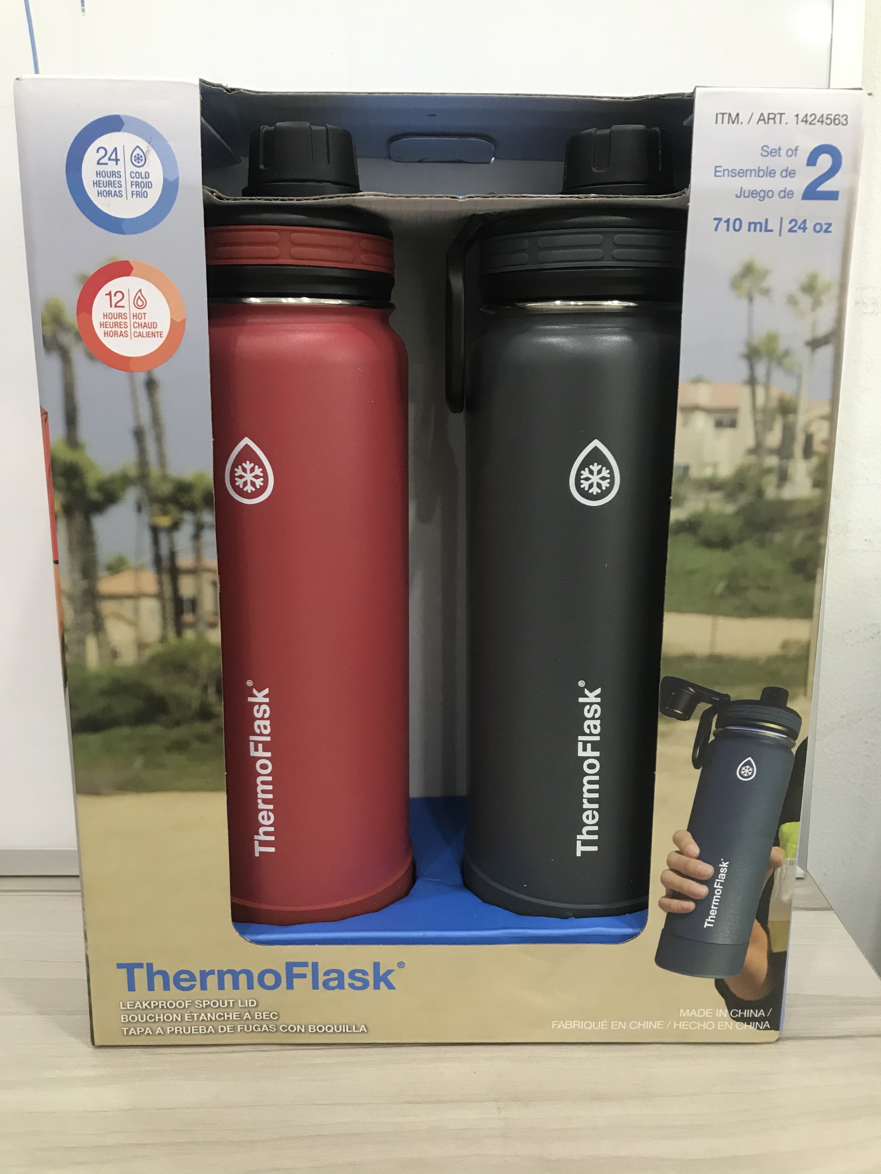 Bình Giữ Nhiệt ThermoFlask 710ml ( Xanh - Đen - Đỏ - Xám )