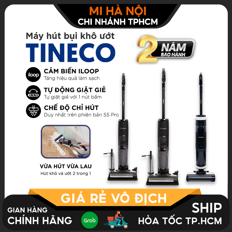 Máy hút bụi lau sàn khô ướt tự giặt giẻ tineco s5 pro / tineco s5 / tineco floor one s3 - hàng chính hãng - bảo hành 2 năm
