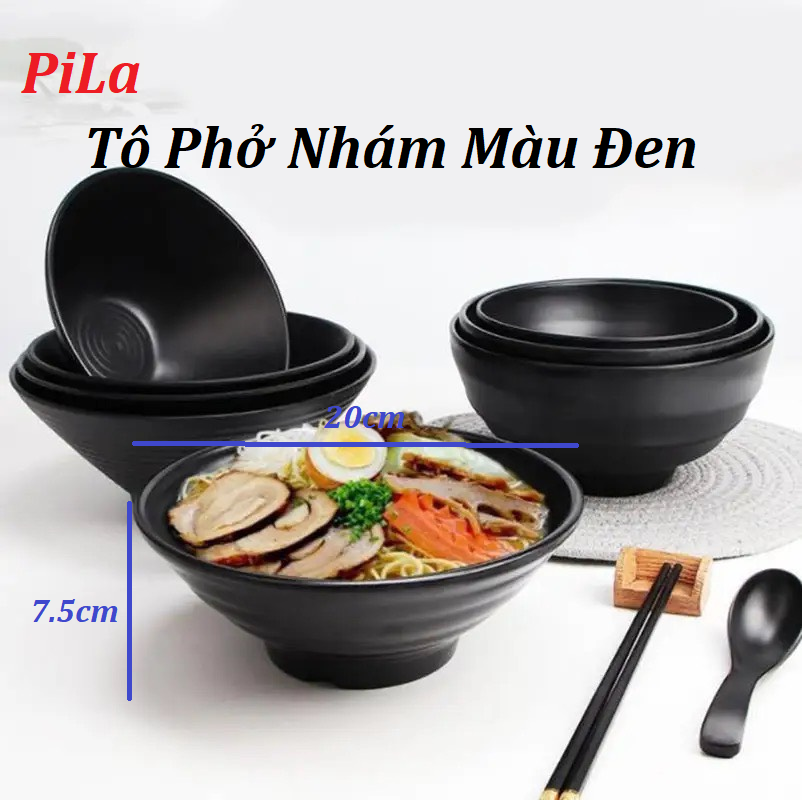 Tô đen nhám kiểu nhật, tô phở, tô mì màu đen nhám