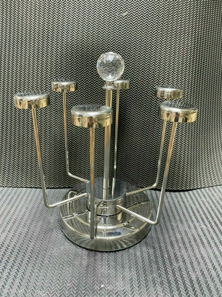 Giá úp cốc inox xoay 360 độ cao cấp