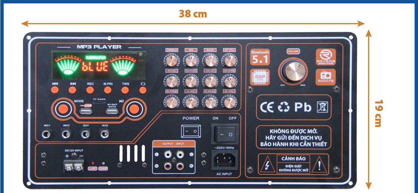 Mạch loa kéo  450w (19x38) Dành Ráp Loa kéo Đôi