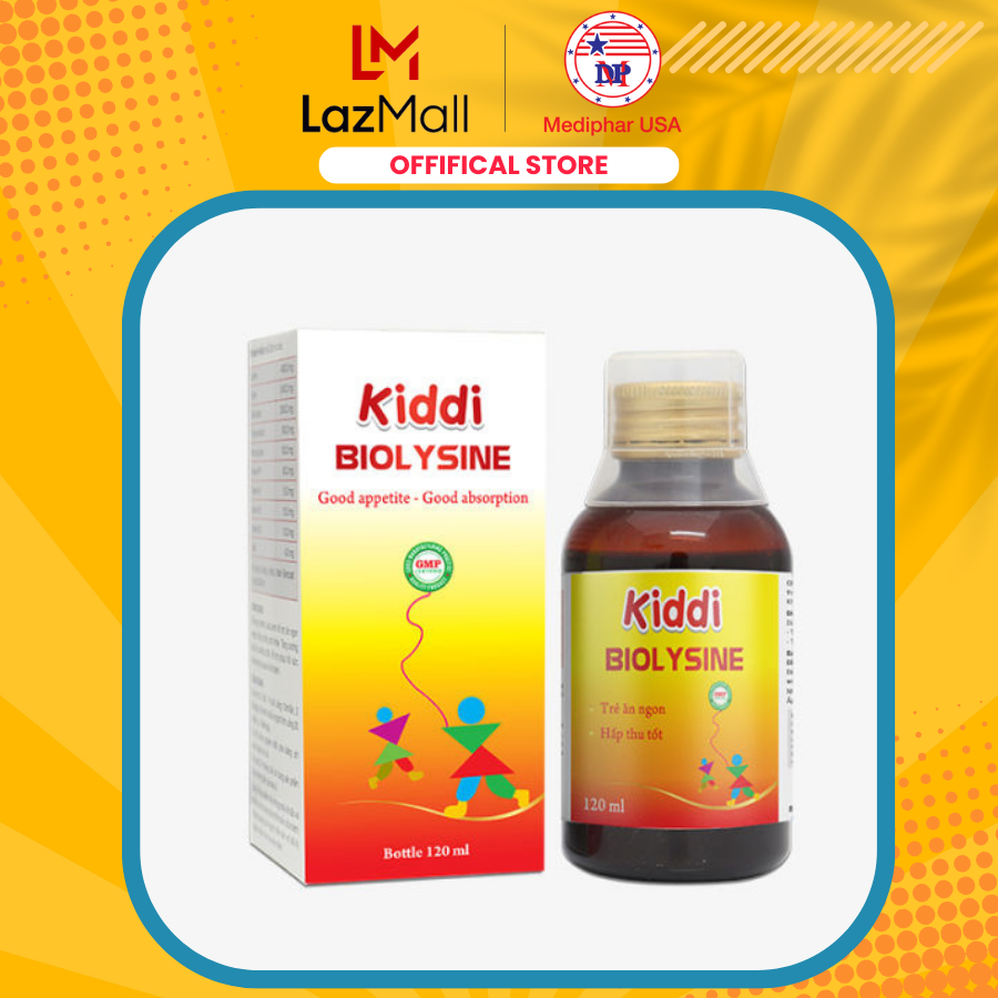 SIRO KIDDI BIOLYSINE MDP tăng cường hệ miễn dịch, bổ sung vitamin B1, B6, Kẽm, Lysin cho bé - ĂN NGON HẤP THU TỐT - CHÍNH HÃNG 100% MEDIPHAR USA