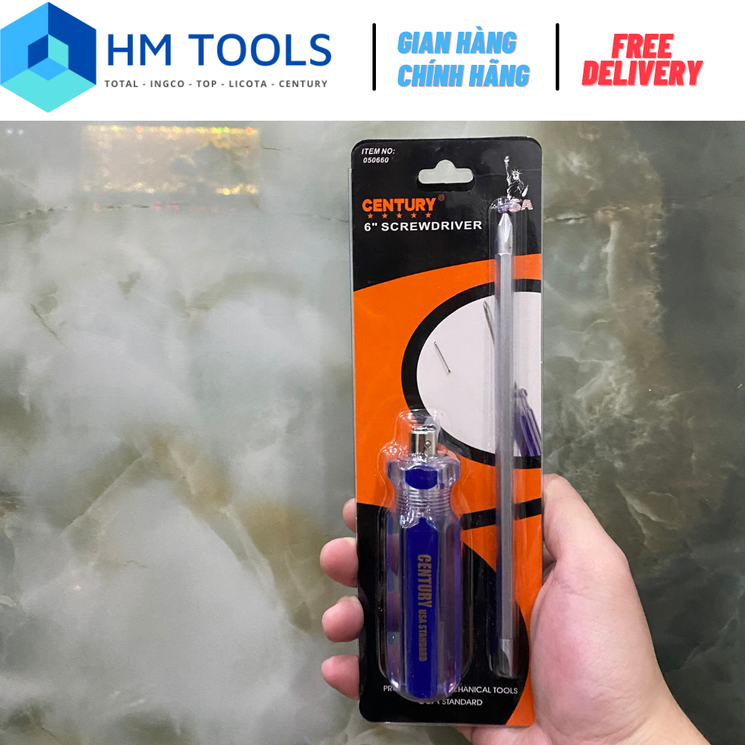 Tua vít century cao cấp - size 6mm x 100mm,150mm,200mm - thép cr-v không gỉ cao cấp