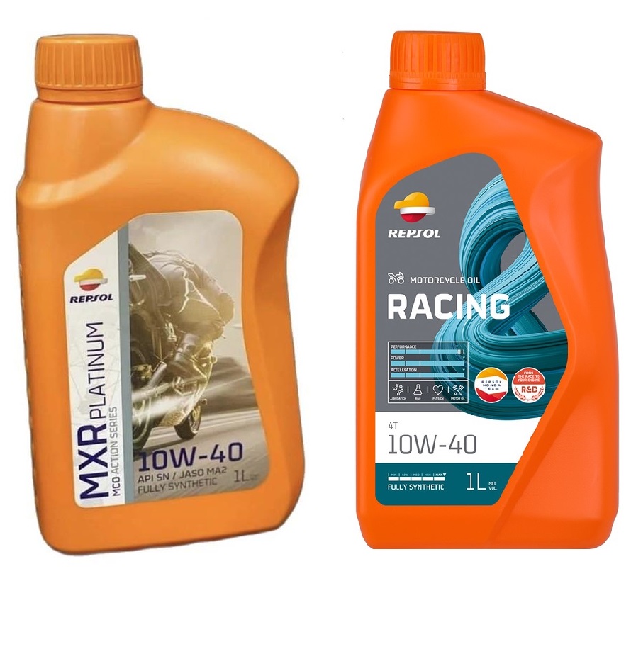 Nhớt tổng hợp xe máy Repsol racing 10W40 chai 1L, bộ đôi nhớt repsol 10W40 chai 1L-MXR platinum 10w40 1L khách chọn phân loại