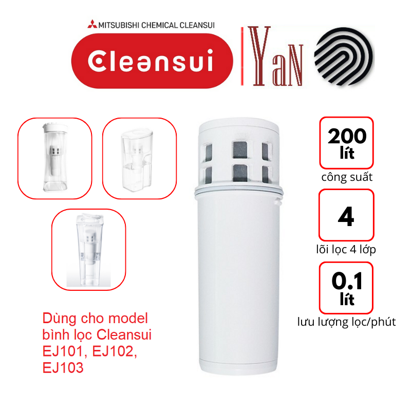 Lõi lọc nước thay thế Mitsubishi Cleansui EJC1 (dùng cho model Cleansui EJ101, EJ102, EJ103) - Hành chính hãng