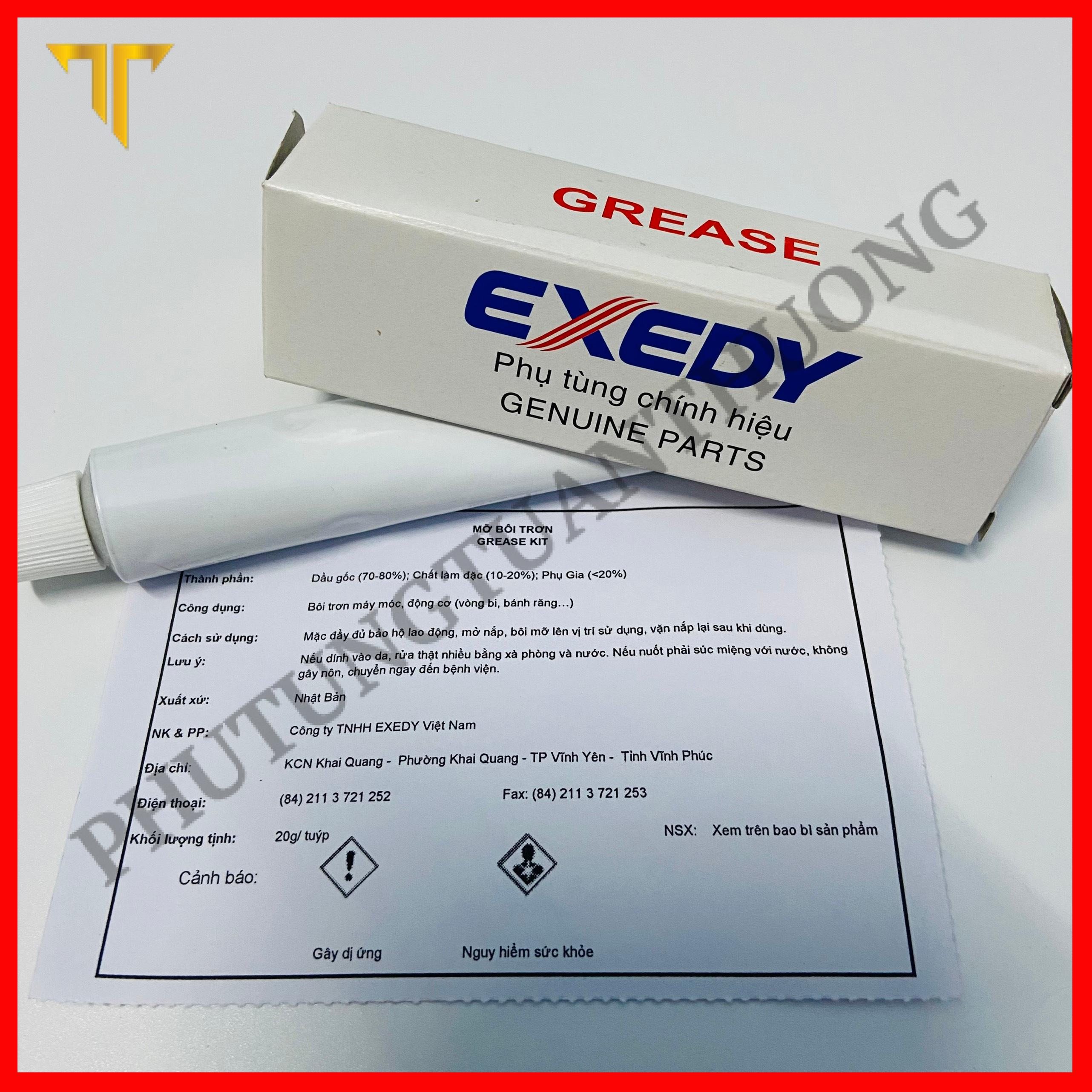 Mỡ bò bôi trơn chịu nhiệt độ cao Exedy dùng cho vòng bi bánh răng puly (1 tuýp 20 gam)