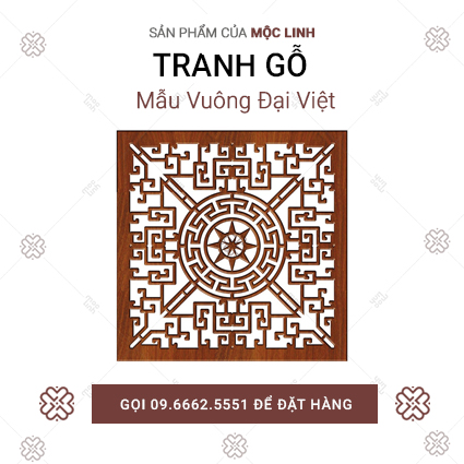 [Mẫu vuông] Tấm ốp gỗ bàn thờ chính hãng Mộc Linh