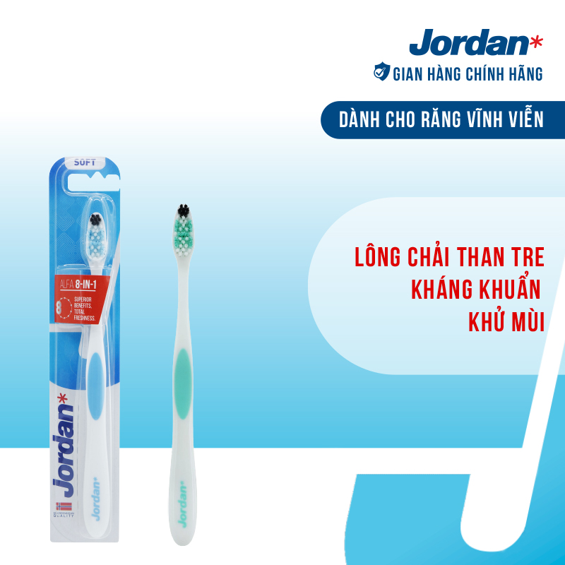 - Bàn chải đánh răng Jordan Alfa 8in1, Lông mảnh xoắn ốc
