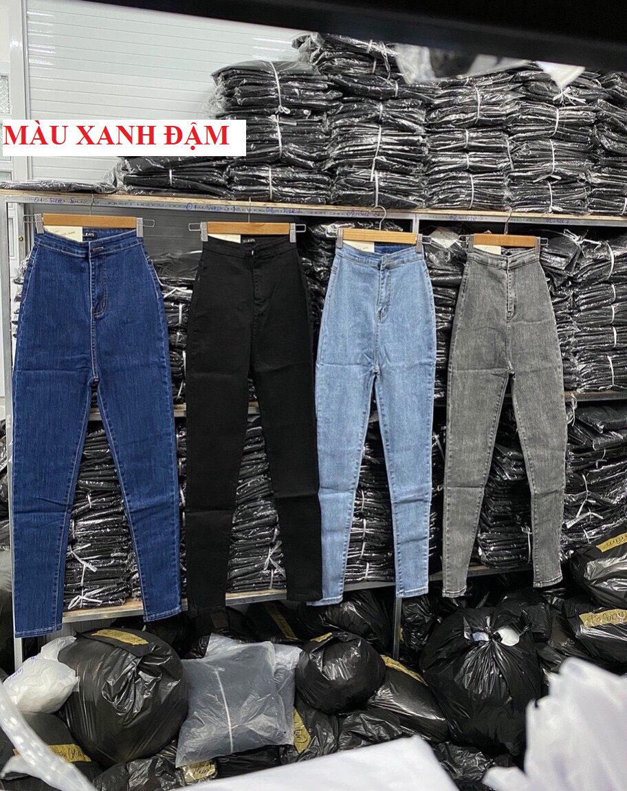 Quần jean nữ lưng cao ĐAI TRƠN siêu tôn giáng chất jean giãn cực đẹp hot-s4-631