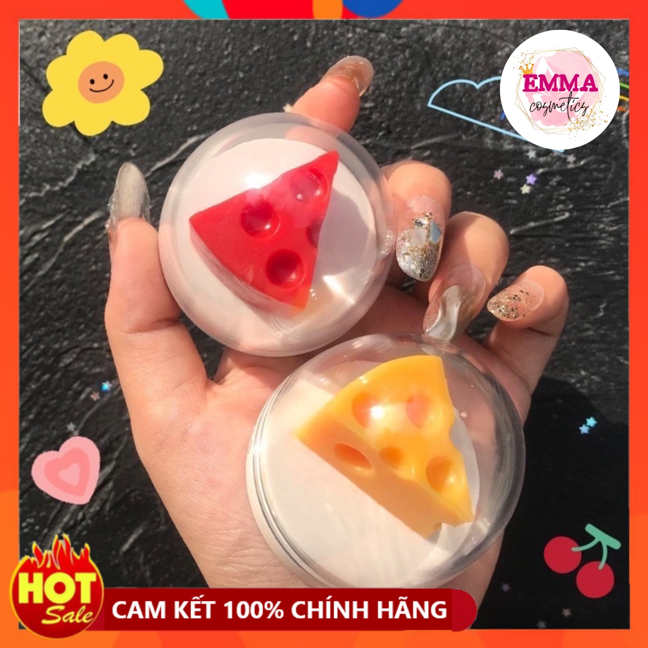Son dưỡng môi SHE LOVES phô mai cheese lip balm kèm cọ dưỡng ẩm ngăn ngừa lão hoá (SLS23)