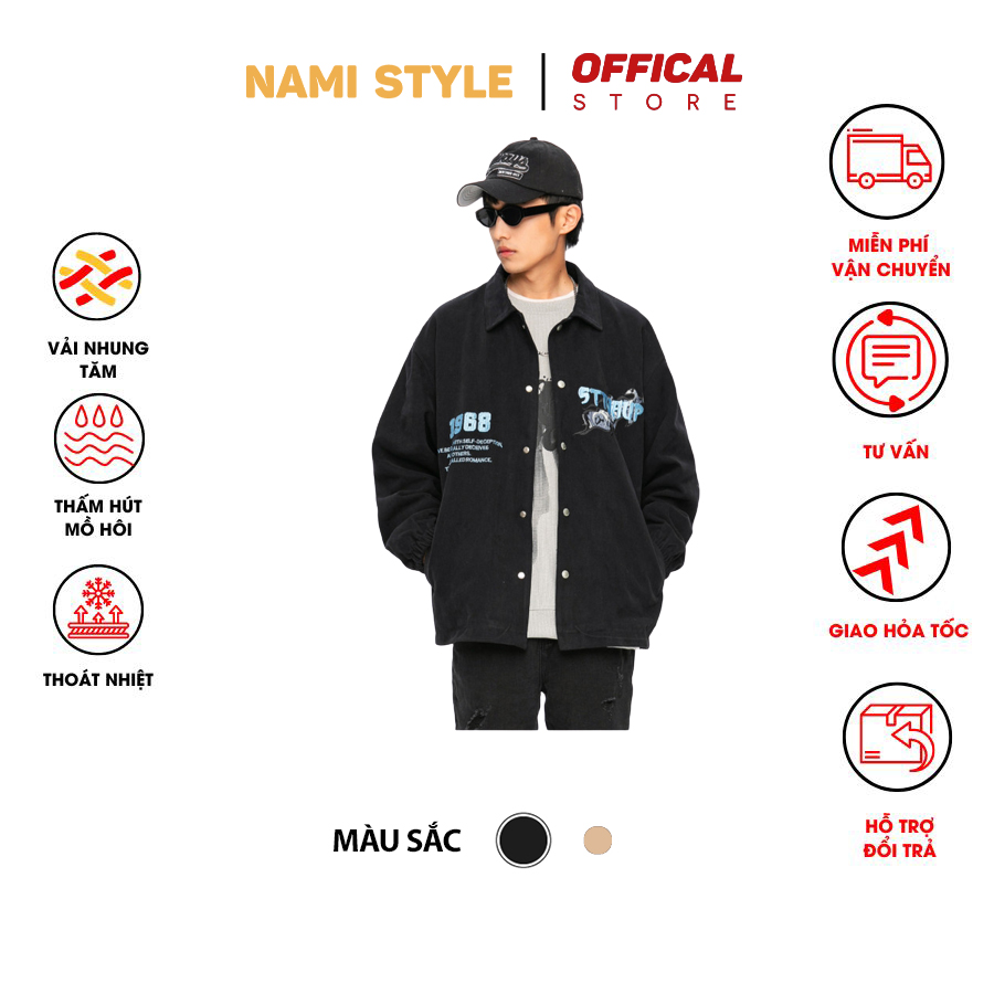 Áo khoác gió nam chất vải nhung tăm, form đẹp cao cấp-AK05