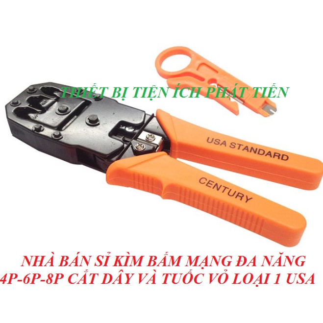 Kềm bấm cos, kìm bấm đầu cos mạng chuyên dụng century no.060626 bấm được lỗ intermet và lỗ điện thoại 4p-6p-8p cao cấp chính hãng