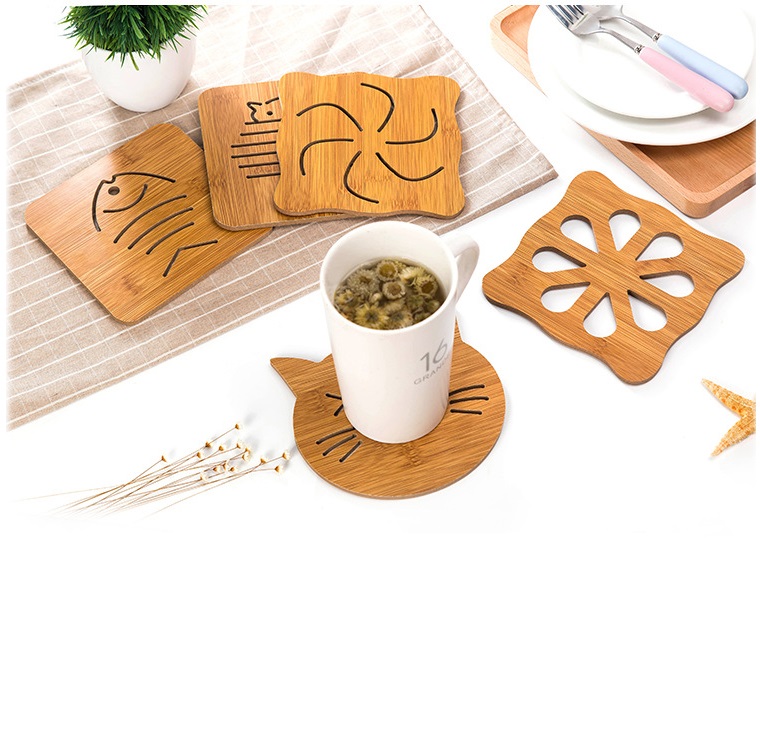 [COMBO] 05 TẤM RẾ LY LÓT NỒI BẰNG GỖ MẪU HOẠT HÌNH (Nhiều mẫu)- [Miếng lót nồi #Rế lót nồi # Rế nồi #Tấm lót nồi #Đế ly #Lót ly]