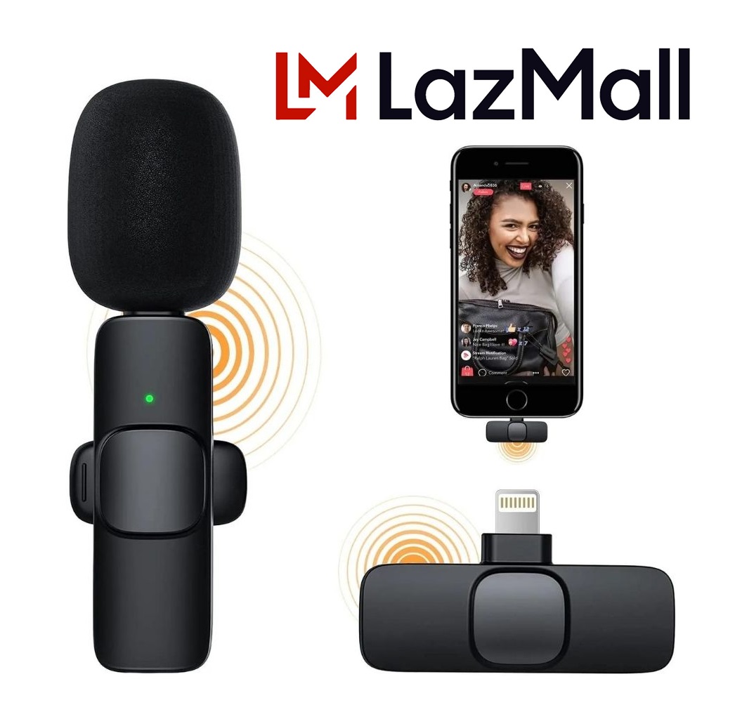 LazMall Sale Mạnh Mẽ Micro Thu Âm Livestream Tốt Nhất Hiện Nay Bộ Mic Thu Âm Không Dây Khử Tiếng Ồn K9 Bộ Mic Livestream Wireless Cài Áo Lightning 1 Mic Micro Livestream Cài Áo Tiện Lợi Micro Thu Âm Không Dây Cho Điện Thoại