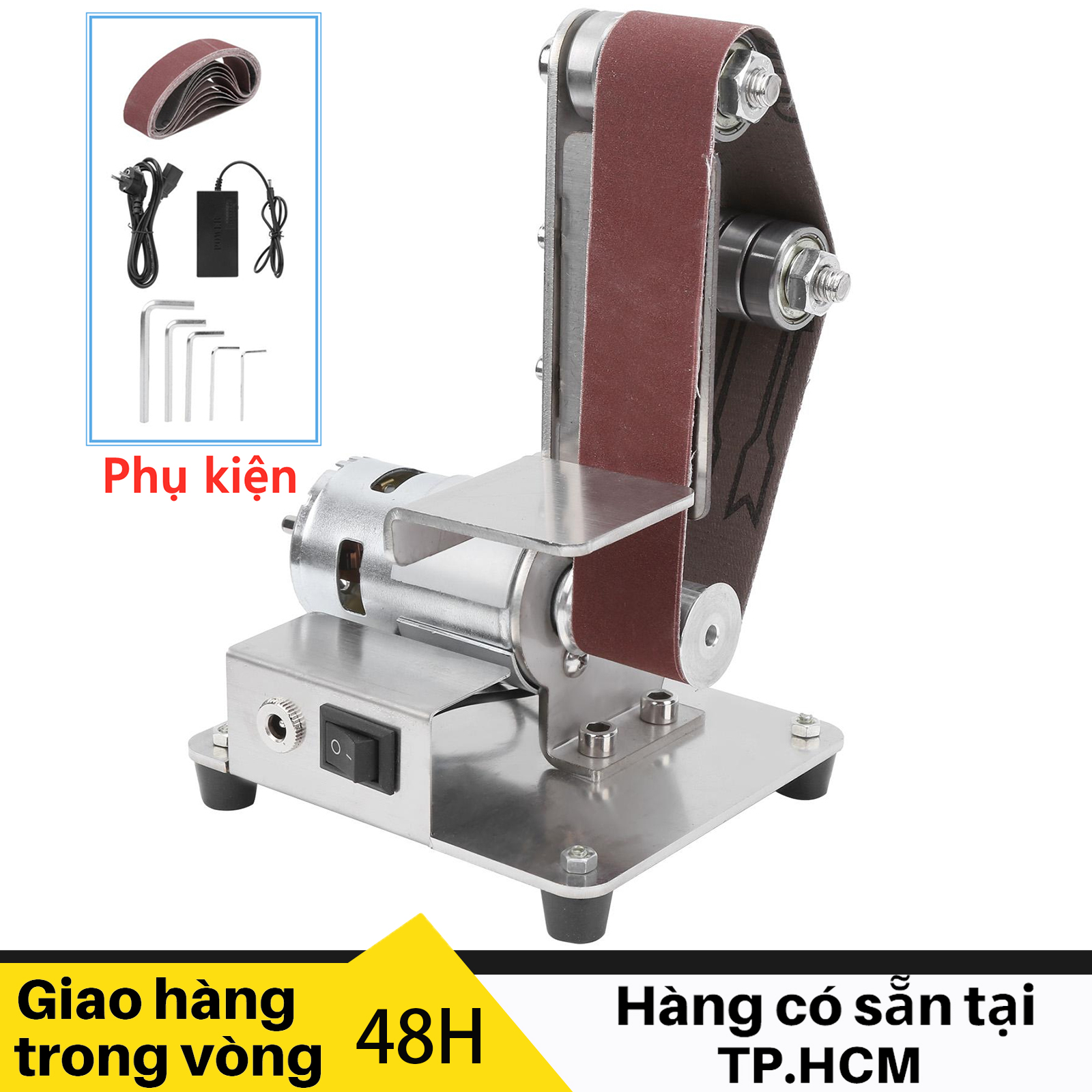 775 Máy Mài Đa Năng, Máy Chà Nhám Dây Đai, Máy Mài Đai Điện Mini, Máy Cắt Mài Đánh Bóng, Mài Cạnh Với 10 Đai Chà Nhám & Điều Khiển 7 Tốc Độ