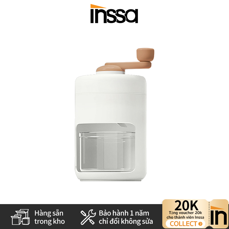 Máy Xay Đá Tuyết  INSSA Lưỡi Thép Không Gỉ, Máy Bào Đá Bào Tiện Lợi Siêu Nhanh Siêu Mịn BBJH001WH00
