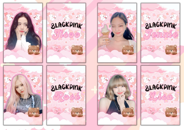 5 set card des blackpink cán mờ không bo góc