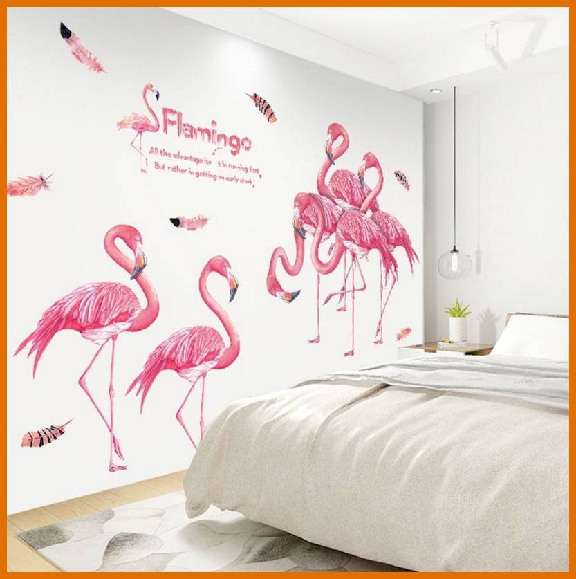 Decal dán tường hạc hồng flamigo XL8389