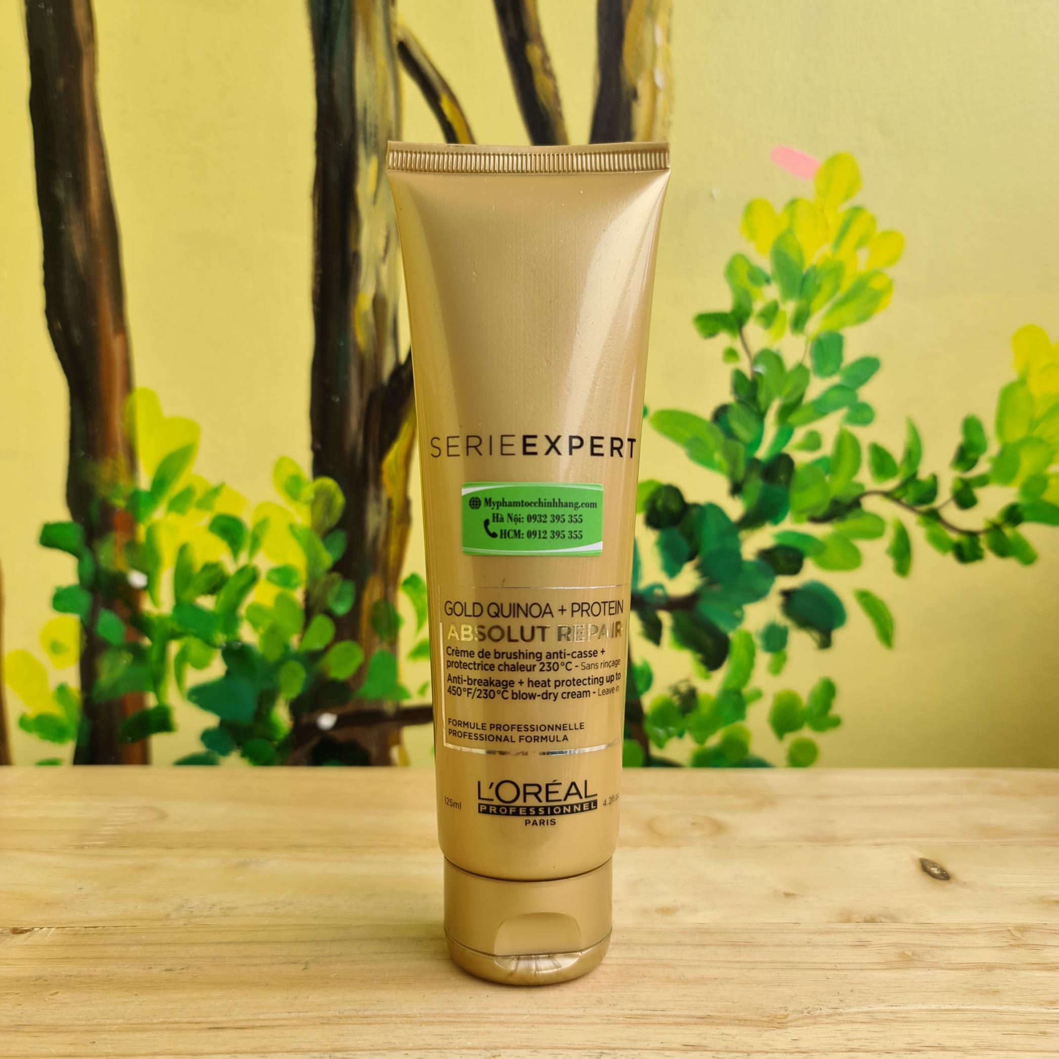 Kem xả khô chống nhiệt l'oreal cho tóc hư tổn absolut repair blow dry ceam 125ml