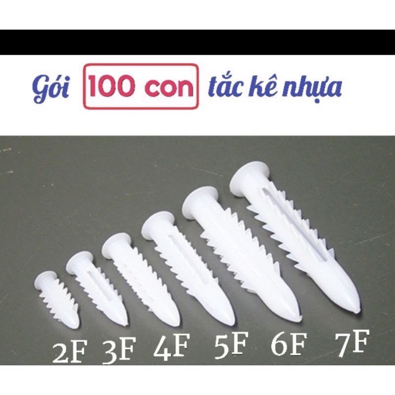 100 Tắc Kê Nhựa Hàng Việt Nam Chất Lượng Cao 3F 4F 5F 6F 7F