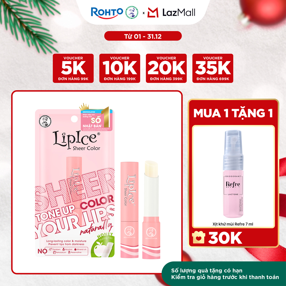 Son dưỡng môi hiệu chỉnh ửng hồng tự nhiên Lipice Sheer Color 2.4g