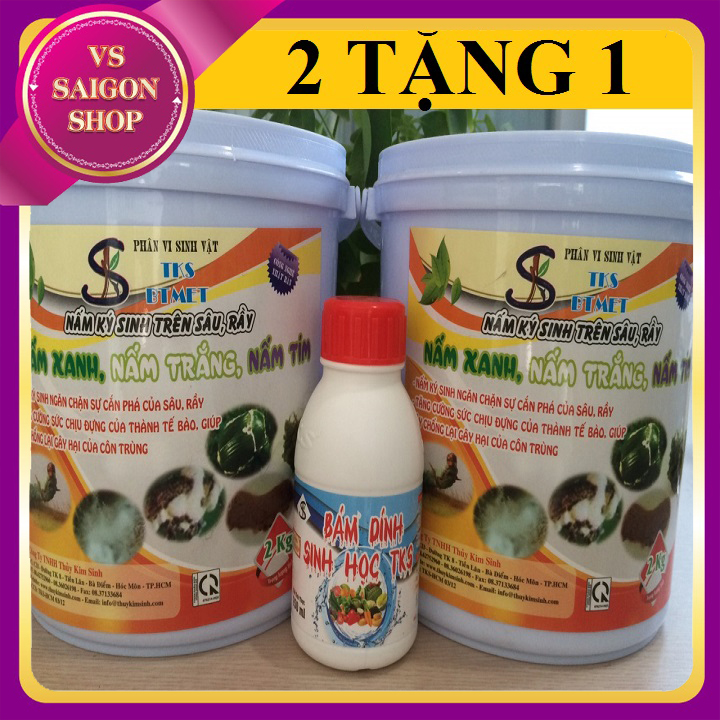 [ TẶNG ] MUA 2 XÔ BTMET-NẤM 3 MÀU TẶNG 1 CHAI BÁM DÍNH: Trừ Sâu Sinh Học